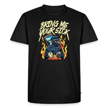 Peste Docteur Tenue Peste Docteur Masque Médicaments - T-shirt Premium bio Homme - noir - Devant - Nico (187cm)