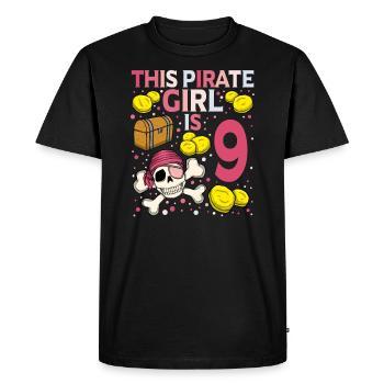 Squelette Ce pirate est le 9ème anniversaire du pirate - T-shirt Premium bio Homme - noir - Devant - Nico (187cm)