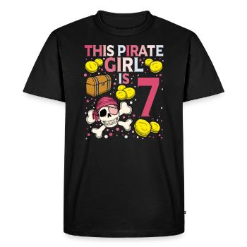 Squelette Ce pirate est le 7ème anniversaire du pirate - T-shirt Premium bio Homme - noir - Devant - Nico (187cm)