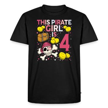 Squelette Ce pirate est le 4ème anniversaire du pirate - T-shirt Premium bio Homme - noir - Devant - Nico (187cm)