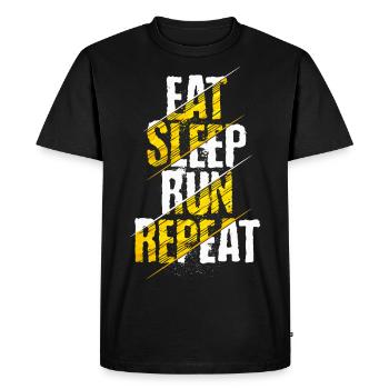 Eat Sleep Run Repeat Running Motivation Runner - Men's Premium Organic T-Shirt - black - Front - Nico (187cm)