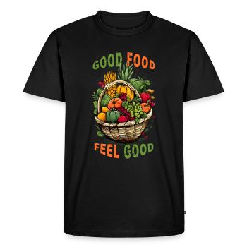 good food feel good - T-shirt Premium bio Homme - noir - Devant - Nico (187cm)