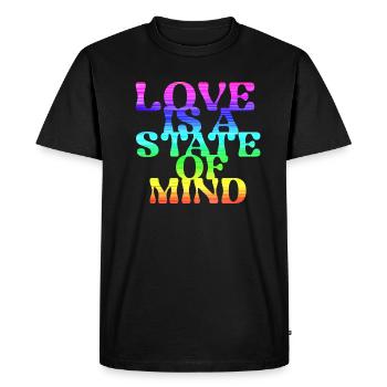 l’amour est un état d’, LGBT,regenbogen,bunt - T-shirt Premium bio Homme - noir - Devant - Nico (187cm)