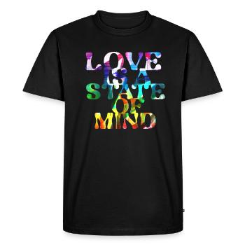 l’amour est un état d’, LGBT,regenbogen,bunt - T-shirt Premium bio Homme - noir - Devant - Nico (187cm)