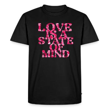 Love is a state of mind, herzen,herz,liebe - Men's Premium Organic T-Shirt - black - Front - Nico (187cm)