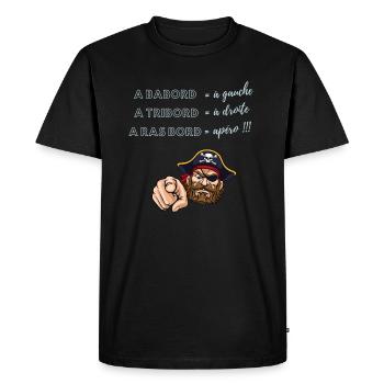 A Ras Bord Gris. Humour Cadeau Anniversaire Fête - T-shirt Premium bio Homme - noir - Devant - Nico (187cm)