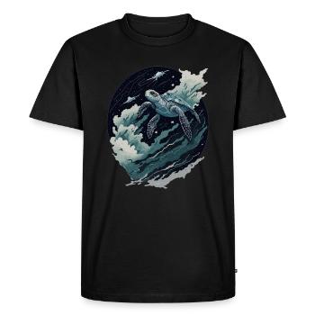 Voyage de rêve fantastique des tortues - T-shirt Premium bio Homme - noir - Devant - Nico (187cm)