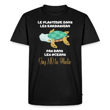 Platique pas dans les Oceans. Protege nos Océans - T-shirt Premium bio Homme - noir - Devant - Nico (187cm)