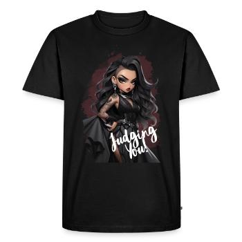 Goth Lady Judging You - Men's Premium Organic T-Shirt - black - Front - Nico (187cm)