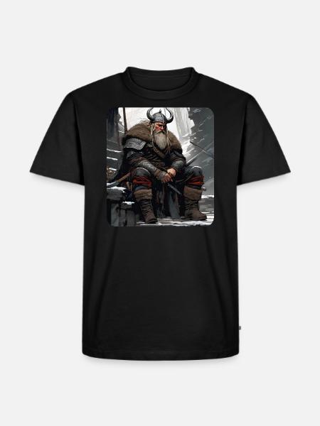 Stolzer Wikinger Krieger Germane - Männer Premium Bio T-Shirt - Schwarz