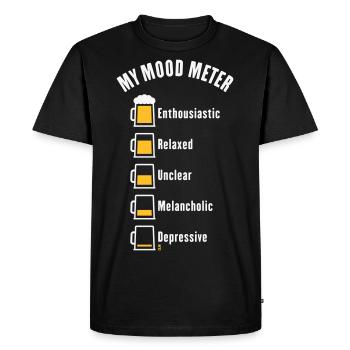 My Mood Meter (Beer Drinker / V1 / NEG) - Men's Premium Organic T-Shirt - black - Front - Nico (187cm)