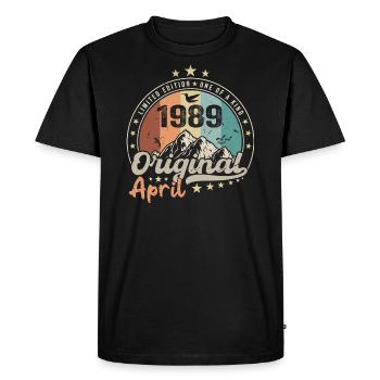 1989 Avril 1989 Anniversaire Avril 1989 Avril - T-shirt Premium bio Homme - noir - Devant - Nico (187cm)
