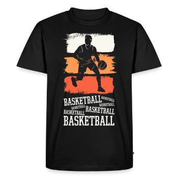 Basket-ball Basket-ball joueur Fan Vintage rétro - T-shirt Premium bio Homme - noir - Devant - Nico (187cm)