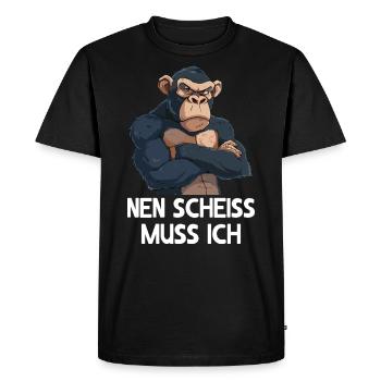 Singe chimpanzé primate je dois baiser - T-shirt Premium bio Homme - noir - Devant - Nico (187cm)