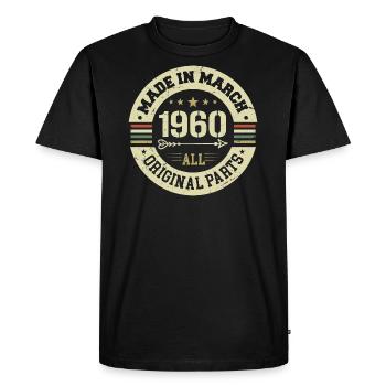 Légendaire depuis mars 1960 - T-shirt Premium bio Homme - noir - Devant - Nico (187cm)