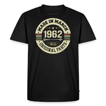 Légendaire depuis mars 1962 - T-shirt Premium bio Homme - noir - Devant - Nico (187cm)