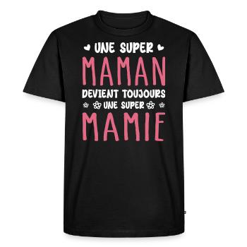 A Super Mom always becomes a Super Granny - Men's Premium Organic T-Shirt - black - Front - Nico (187cm)