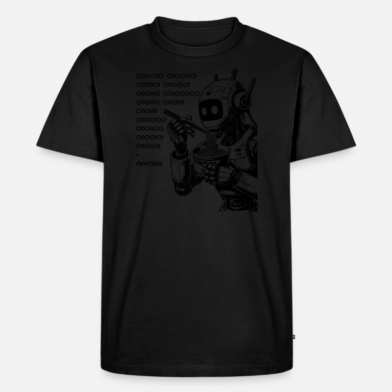 Binärer Ramen Code Robot - Männer Premium Bio T-Shirt - Schwarz