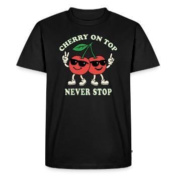 Cerise sur le gâteau - T-shirt Premium bio Homme - noir - Devant - Nico (187cm)