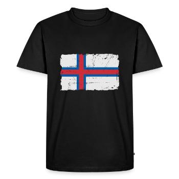 Drapeau de Faroe Islands - Îles Féroé Drapeau - T-shirt Premium bio Homme - noir - Devant - Nico (187cm)
