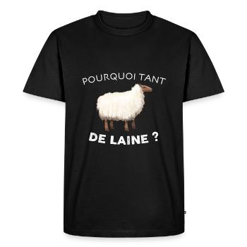 Humour Mouton Cadeau Pour Eleveur Eleveuse - T-shirt Premium bio Homme - noir - Devant - Nico (187cm)