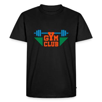 Club de gym (haltères, triangles) - T-shirt Premium bio Homme - noir - Devant - Nico (187cm)