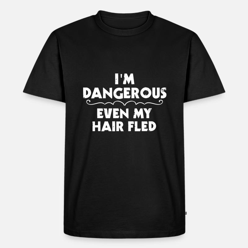 Glatze Kahlkopf Baldness - Männer Premium Bio T-Shirt - Schwarz