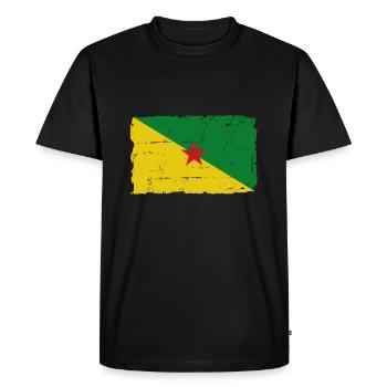 Drapeau de la Guyane française - Drapeau de la Guyane française - T-shirt Premium bio Homme - noir - Devant - Nico (187cm)
