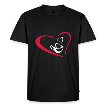 Coffee Heart Milk Coffee Espresso Cappuccino Mocha - Men's Premium Organic T-Shirt - black - Front - Nico (187cm)