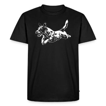 JACK RUSSELL TERRIER Dog Dogs in Action Wilsigns - Men's Premium Organic T-Shirt - black - Front - Nico (187cm)