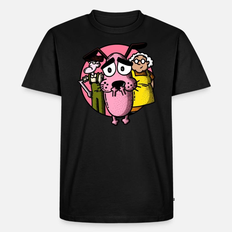 Coraggio il cane codardo - Maglietta ecologica premium da uomo - nero