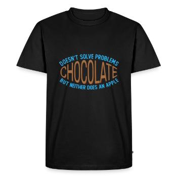 Le chocolat ne résout aucun problème Blague drôle - T-shirt Premium bio Homme - noir - Devant - Nico (187cm)