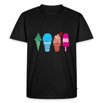 Ice Cream Summer Beach Ice Cream Holiday Vibes - Men's Premium Organic T-Shirt - black - Front - Nico (187cm)