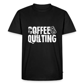 Quilting Coffee And Quilting - Men's Premium Organic T-Shirt - black - Front - Nico (187cm)