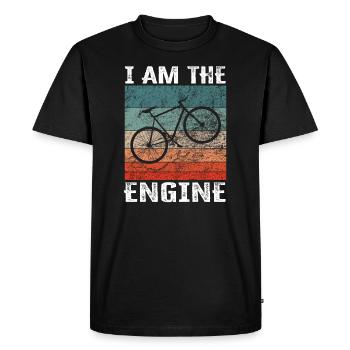 Je suis le moteur - drôle de moto - T-shirt Premium bio Homme - noir - Devant - Nico (187cm)