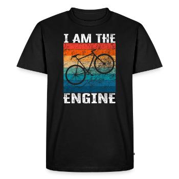 Je suis le moteur - drôle de moto - T-shirt Premium bio Homme - noir - Devant - Nico (187cm)