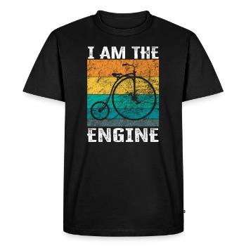 Je suis le moteur - drôle de moto - T-shirt Premium bio Homme - noir - Devant - Nico (187cm)