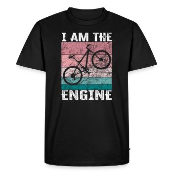 Je suis le moteur - drôle de moto - T-shirt Premium bio Homme - noir - Devant - Nico (187cm)
