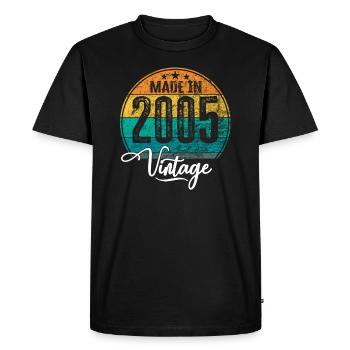 Vintage Made in 2005 Year of Birth 2005 Birthday - Men's Premium Organic T-Shirt - black - Front - Nico (187cm)