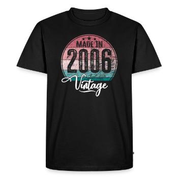 Millésime Fabriqué en 2006 Année de naissance 2006 Anniversaire - T-shirt Premium bio Homme - noir - Devant - Nico (187cm)