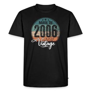 Millésime Fabriqué en 2006 Année de naissance 2006 Anniversaire - T-shirt Premium bio Homme - noir - Devant - Nico (187cm)