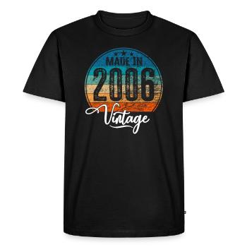 Millésime Fabriqué en 2006 Année de naissance 2006 Anniversaire - T-shirt Premium bio Homme - noir - Devant - Nico (187cm)