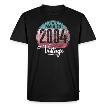 Millésime Fabriqué en 2004 Année de naissance 2004 Anniversaire - T-shirt Premium bio Homme - noir - Devant - Nico (187cm)