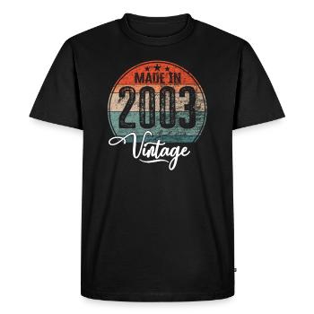 Vintage Fabriqué en 2003 Année de naissance 2003 Anniversaire - T-shirt Premium bio Homme - noir - Devant - Nico (187cm)