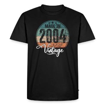 Millésime Fabriqué en 2004 Année de naissance 2004 Anniversaire - T-shirt Premium bio Homme - noir - Devant - Nico (187cm)