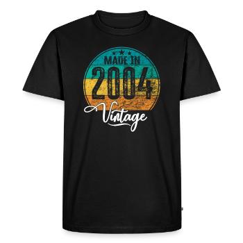 Vintage Fabriqué en 2004 Année de naissance 2004 Anniversaire - T-shirt Premium bio Homme - noir - Devant - Nico (187cm)