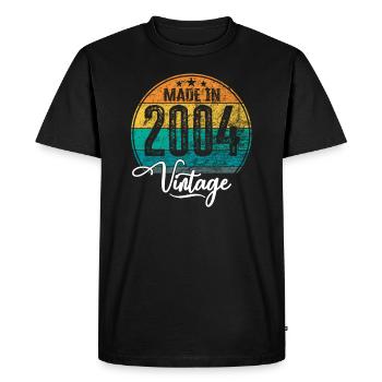 Millésime Fabriqué en 2004 Année de naissance 2004 Anniversaire - T-shirt Premium bio Homme - noir - Devant - Nico (187cm)