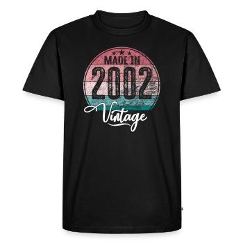 Vintage Fabriqué en 2002 Année de naissance 2002 Anniversaire - T-shirt Premium bio Homme - noir - Devant - Nico (187cm)
