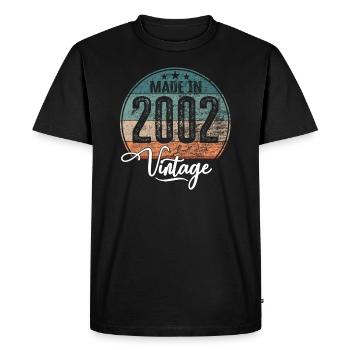 Vintage Fabriqué en 2002 Année de naissance 2002 Anniversaire - T-shirt Premium bio Homme - noir - Devant - Nico (187cm)