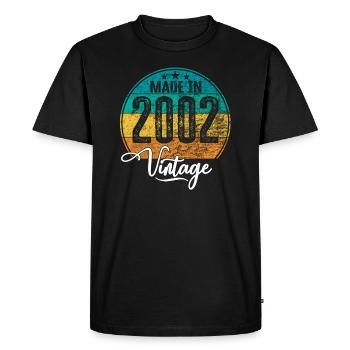 Vintage Fabriqué en 2002 Année de naissance 2002 Anniversaire - T-shirt Premium bio Homme - noir - Devant - Nico (187cm)